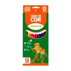 LÁPIS DE COR ESCOLAR SEXTAVADO 12 CORES - LEONORA