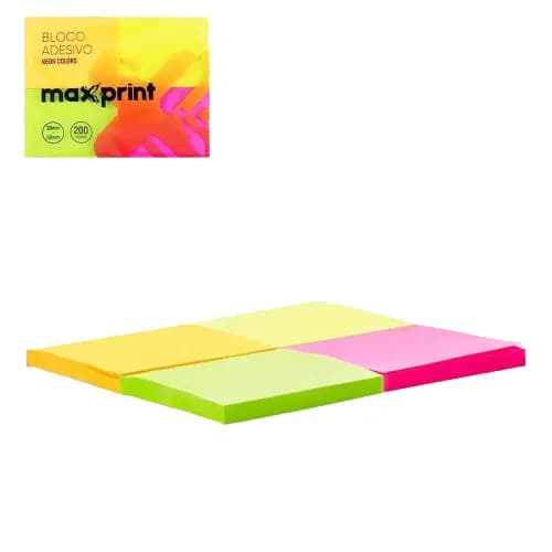 Bloco Adesivo 38x50 Neon 50 folhas 4 unidades Maxprint