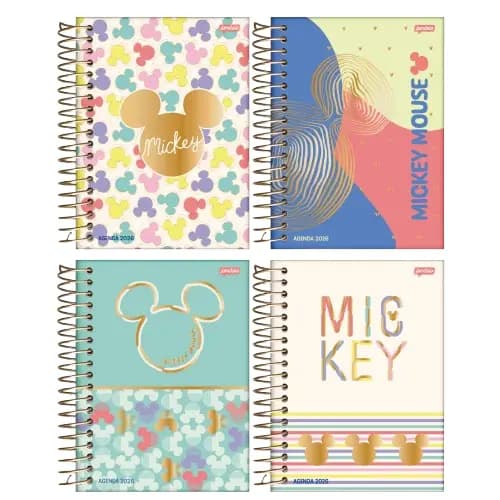 Agenda Diária Mini 2026 Mickey Arts 352 Páginas Tamanho 133 X 178mm 63g Jandaia |VOLTA ÁS AULAS