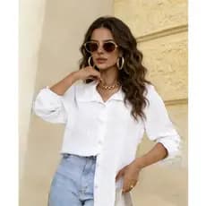 Camisa Social Viscose Linho Manga Longa Casual Trabalho Tamanhos Normais e Plus Sizes