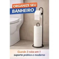 Porta Papel Higiênico 3 Rolos | Suporte de Chão Moderno para Banheiro