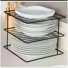 Suporte para Pratos Organizador de Armário 3 Niveis  Aramado Cozinha