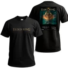 Camiseta Reset Out Elden Ring Gamer Estampa Exclusiva Preto Souls Like Dark Fantasy