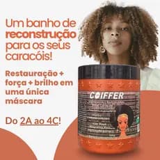 Máscara Vitaminando e Reestruturando Meus Caracóis 500g Coiffer - Reconstrução Para Cacheados E Crespos 2A a 4C