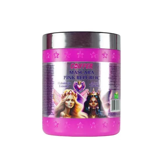 Máscara Pink Republic 500g Coiffer-Hidratação Extrema para Cabelos