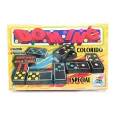 kit 2 Jogo Dominó Colorido Caixa Papelão Peças Plásticas