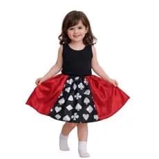 Fantasia Infantil Dama De Copas Curto Luxo