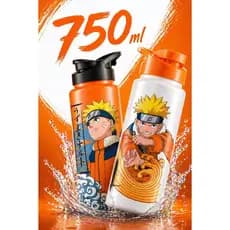 Garrafinha Naruto com Tampa e Alça 750ml Passeio Viagem Academia Escola