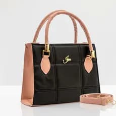 Bolsa Feminina Bicolor com Alça Transversal Regulável e de Mão Handbag Moderna