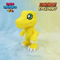 Boneco Agumon Estilo Cute Colecionável Decoração Geek Presente Digimon Exclusivo