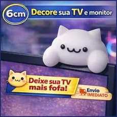 Gatinho Decorativo para TV e Monitor | Enfeite Fofo para Setup Gamer | Mini Estátua 6cm