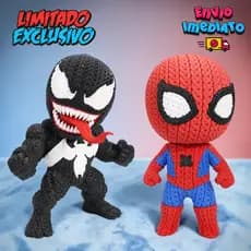 Bonecos Homem-Aranha e Venon Colecionáveis 15cm Estilo Cute Presente Geek Decoração