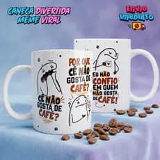 Caneca De Porcelana Engraçada Flok Meme  Presente Criativo Caneca Humor Personalizada