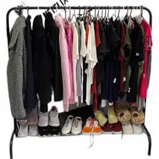 Arara para Roupas com Sapateira - 100% Aço - Suporta 90 Cabides - 135cm Altura