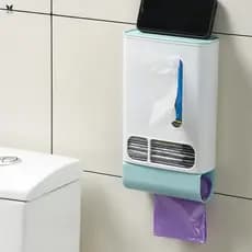 Caixa De Armazenamento De Suporte De Saco De Lixo Montado Na Parede Sem Perfuração Design Material HIPS Para Cozinha