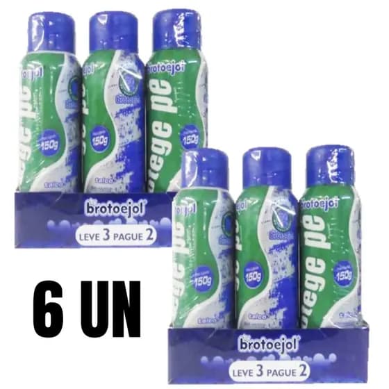 Kit Com 6 Talco Para Pés Canforado 150g Brotoejol