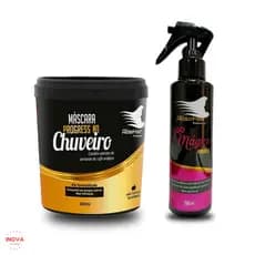 Alise Hair Máscara Progress no Chuveiro Pote 400ml + Liso Mágico Fluido Termoativo 150ml