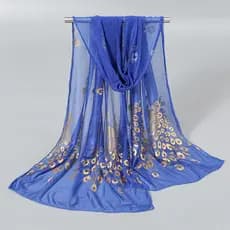 170cm * 60cm Pavão Bronzeamento Cachecol Elegante Fino Respirável Xale Feminino Protetor Solar À Prova De Vento Cabeça E