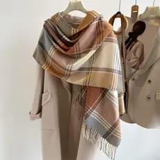 Quente Xadrez Cashmere Xale Poncho Cachecol De Inverno Luxo Impressão Cobertor Pashmina Envolve Bufanda Com Borla Casual
