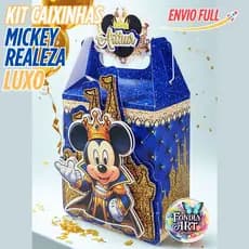 Mickey Realeza caixinha maleta 3d de luxo - personalizada com nome