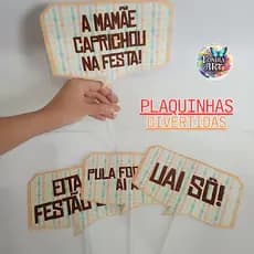 kit 6 Plaquinhas para fotos Festa junia / Arraiá - Plaquinhas divertidas com palito ideal para fotos