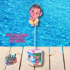 Kit 10 a 50 caixinhas sextavada Tema Moana baby - Centro de mesa personalizado Moana baby