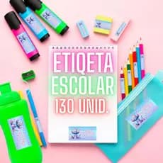 130 Etiquetas escolares - Adesivo para material escolar! A prova dágua e comum - Diversos temas!