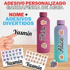 Adesivo a prova dágua para garrafinha com nome personalizado + adesivos divertidos personalizados