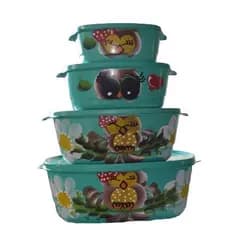 Kit - 4 Potes De Plástico - Cores Variadas (400ml) (800ml) (1600ml) (3000ml) Mantimentos Potes Herméticos para Mantimentos Pote com Tampa de Plástico pote de Sobremesa potes para Cozinha