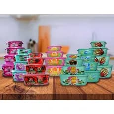 10 Kit's - 4 Potes De Plástico Decorado - (400ml) (800ml) (1600ml) (3000ml).