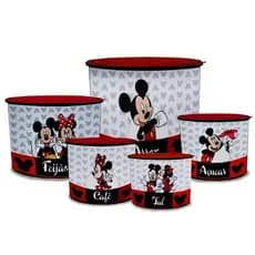 Kit 5 Peças Mantimento jogo plástico/ porta mantimentos e organizadores de cozinha com Decopagem GG Melhor qualidade do mercado e ótimo custo beneficio