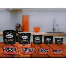 Kit mantimentos 5 Peças + Kit  4 Potes De Plástico Decopado
