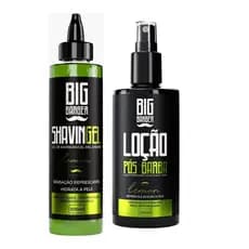 Kit 1 Shaving Barbear Gel 1 Loção Pós Barba Lemon Big Barber