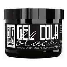 Gel Cola Black Big Barber 300g Pigmentado Preto Alta Fixação Profissional