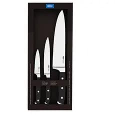 Conjunto Facas 3 Peças Aço Inox Infinity -Preto Brinox Ref.2519/114