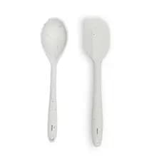 Kit 2 Utensilios de Cozinha Espatula + Colher de Silicone Flex Vanilla Brinox