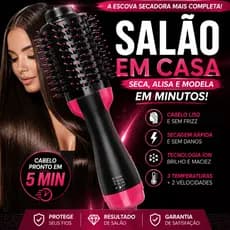 Escova Secadora 3 em 1 Seca Alisa Modela Cabelo