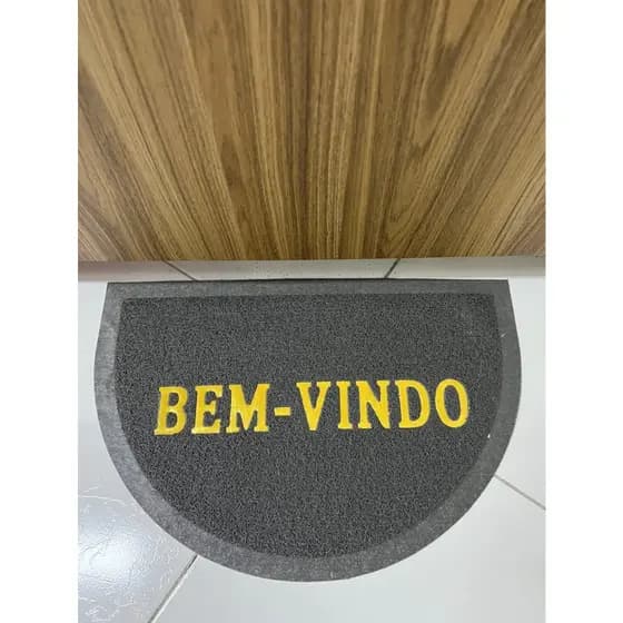 Tapete Capacho 58cm x 38cm Bem Vindo Tapete De Porta Entrada Meia Lua Antiderrapante