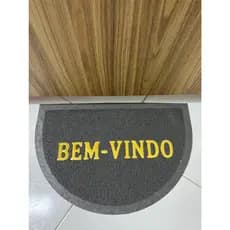 Tapete Capacho 58cm x 38cm Bem Vindo Tapete De Porta Entrada Meia Lua Antiderrapante