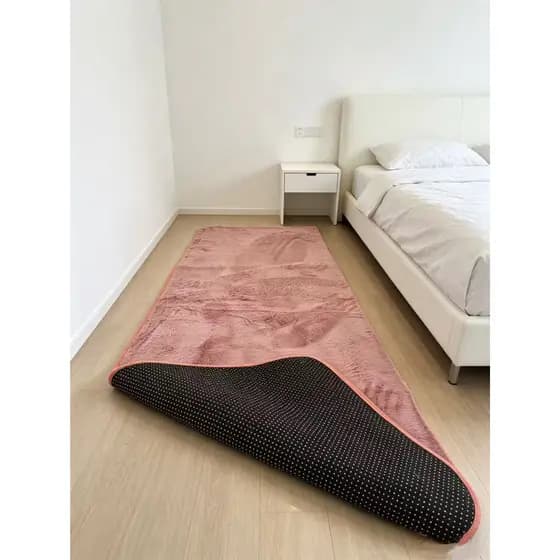 Tapete Passadeira Com Pelo De Coelho 60cm x 200cm Antiderrapante