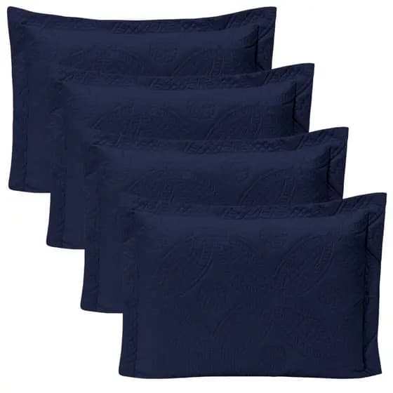 Kit 4 Portas Travesseiros Matelado Bouti Sofisticado Premuim Tamanho 70X50 Com Aba Debrum Decorativo