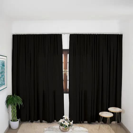 Cortina Blackout Trilho Suíço 3,00m Tamanhos Variados Tecido Premium Veda Luz Luxo