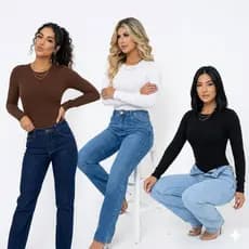 Body Manga Longa Inverno Collant Anarruga Basico Casual Elegante Bori Bodie Colan