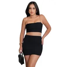 Mini Saia Canelada Para Festa Encontro Moda Blogueira