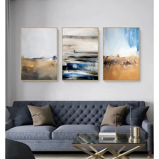 Quadros Decorativos Trio Kit 3 peças Grandes 90x60 ou 60x40 mais de 50 opções de imagens Quadro decorativo Sala Quadro decorativo Quarto Quadro decorativo Escritório Quadro decorativo Marmorizado Quadro decorativo abstrato Folhas arte quadro mosaico