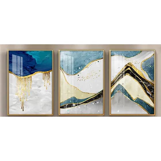 Quadros Decorativos Trio Kit 3 peças Grandes 90x60 ou 60x40 mais de 50 opções de imagens Quadro decorativo Sala Quadro decorativo Quarto Quadro decorativo Escritório Quadro decorativo Marmorizado Quadro decorativo abstrato Folhas arte quadro mosaico