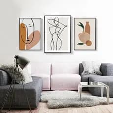 Quadros Decorativos Trio Kit 3 peças Grandes 90x60 ou 60x40 mais de 50 opções de imagens Quadro decorativo Sala Quadro decorativo Quarto Quadro decorativo Escritório Quadro decorativo Marmorizado Quadro decorativo abstrato Folhas arte quadro mosaico