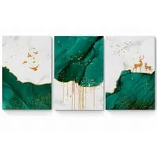 Quadros Decorativos Trio Kit 3 peças Grandes 90x60 ou 60x40 mais de 50 opções de imagens Quadro decorativo Sala Quadro decorativo Quarto Quadro decorativo Escritório Quadro decorativo Marmorizado Quadro decorativo abstrato Folhas arte quadro mosaico