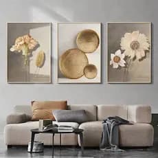 Quadros Decorativos Trio Kit 3 peças Grandes 90x60 ou 60x40 mais de 50 opções de imagens Quadro decorativo Sala Quadro decorativo Quarto Quadro decorativo Escritório Quadro decorativo Marmorizado Quadro decorativo abstrato Folhas arte quadro mosaico