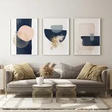 Quadros Decorativos Trio Kit 3 peças Grandes 90x60 ou 60x40 mais de 50 opções de imagens Quadro decorativo Sala Quadro decorativo Quarto Quadro decorativo Escritório Quadro decorativo Marmorizado Quadro decorativo abstrato Folhas arte quadro mosaico